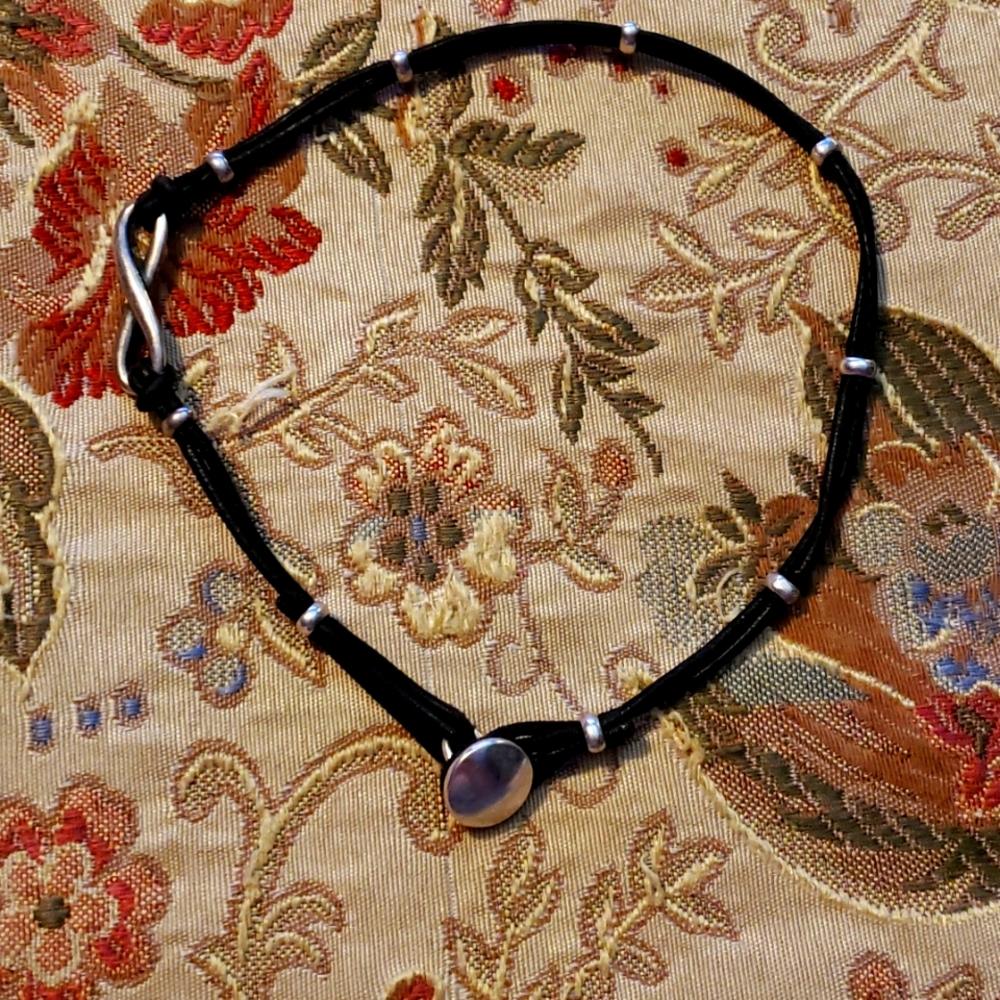 James Avery 925 silver leather cord choker necklace